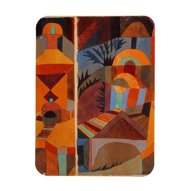 Magnet Flexible Paul Klee Art Abstrait Peinture Orange Moderne (Vertical)