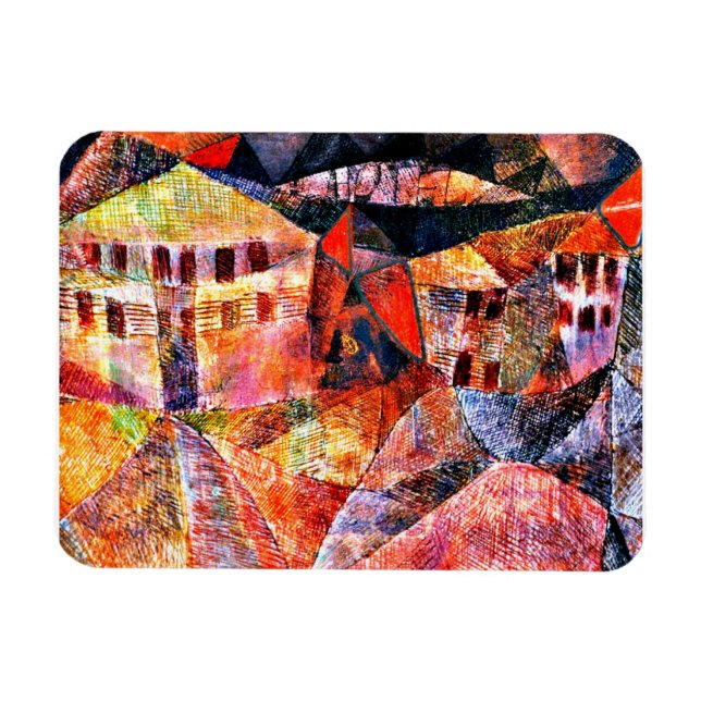 Magnet Flexible Paul Klee art : L'hôtel, célèbre peinture, (Horizontal)
