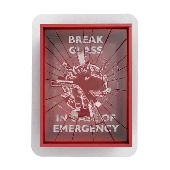 Magnet Flexible Pause En Coque De Boîte Rouge D'Urgence (Vertical)