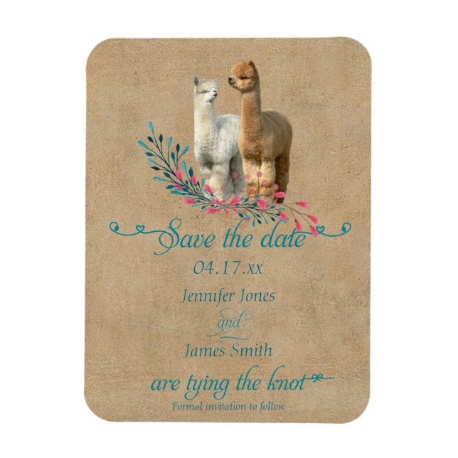 Magnet Flexible Pays d'Alpaca Enregistrer l'aimant de la date (Vertical)