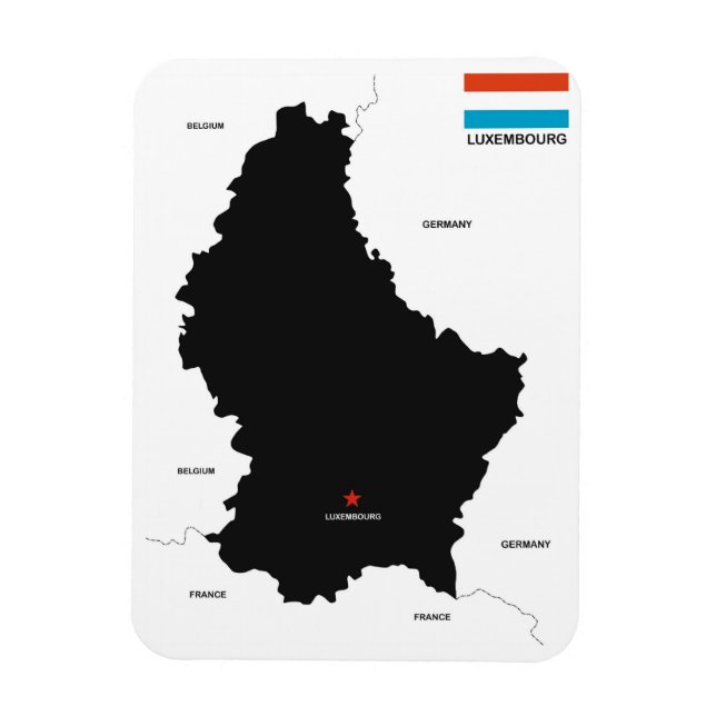 Magnet Flexible pays luxembourgeois carte politique drapeau (Vertical)