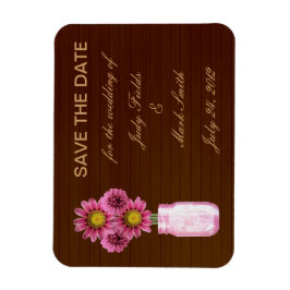 Magnet Flexible Pays Rustic Rose Mason Jar Enregistrer la date Mag
