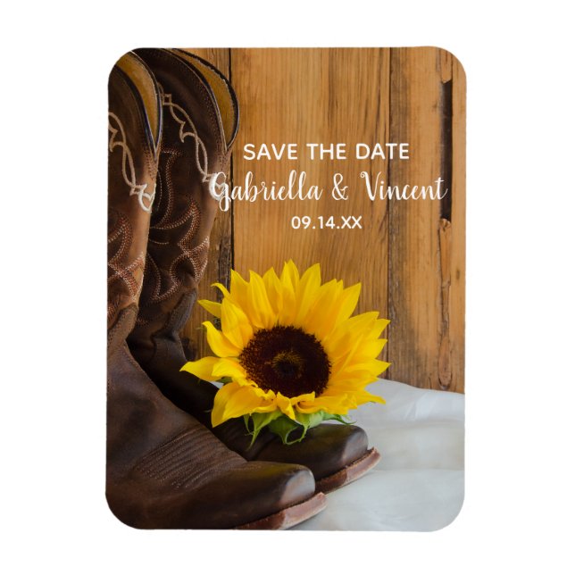 Magnet Flexible Pays Sunflower Occident mariage Enregistrer la dat (Vertical)