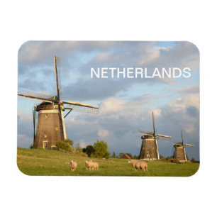 Magnet Flexible Paysage avec des moulins à vent et des moutons