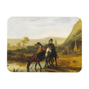 Magnet Flexible Paysage fluvial avec cavaliers Aelbert Cuyp