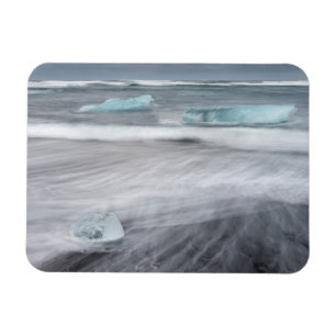 Magnet Flexible Paysage marin agité avec de la glace, Islande