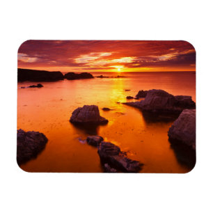 Magnet Flexible Paysage marin orange, coucher de soleil, Californi