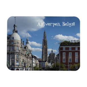 Magnet Flexible Paysage urbain d'Anvers Belgique depuis Steenplein