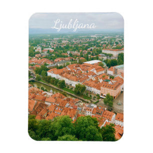 Magnet Flexible Paysage urbain de Ljubljana, souvenir de voyage en