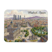 Paysage urbain de Madrid Espagne Peinture à l'aqua