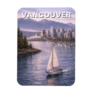 Magnet Flexible Paysage urbain de Vancouver, voyage au Canada