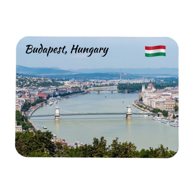 Magnet Flexible Paysage urbain du Danube à Budapest - Hongrie (Horizontal)