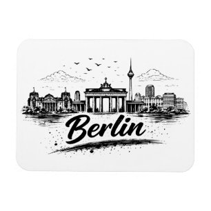 Magnet Flexible Paysage urbain minimaliste de Berlin Allemagne Art