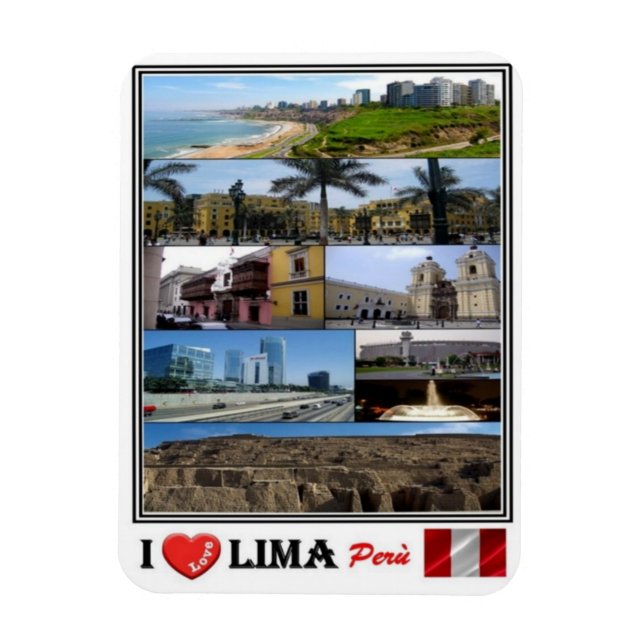 Magnet Flexible PE Perù - Lima - I Love Mosaic - (Vertical)