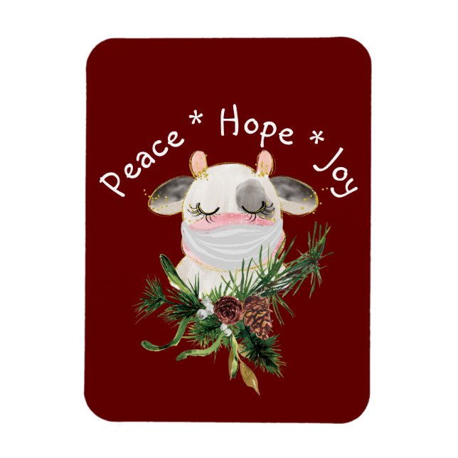 Magnet Flexible Peace Hope Joy Masqué Cow (Vertical)