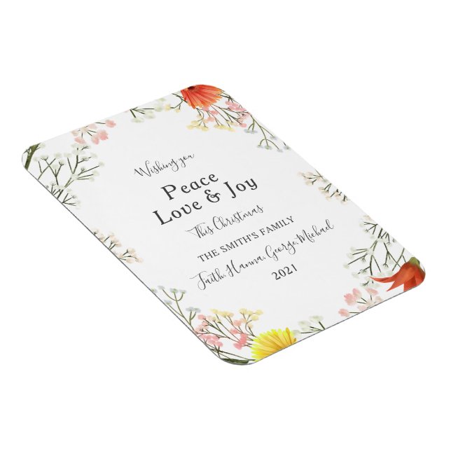 Magnet Flexible Peace Love Joy Famille Joyeux Noël (Côté Droit)