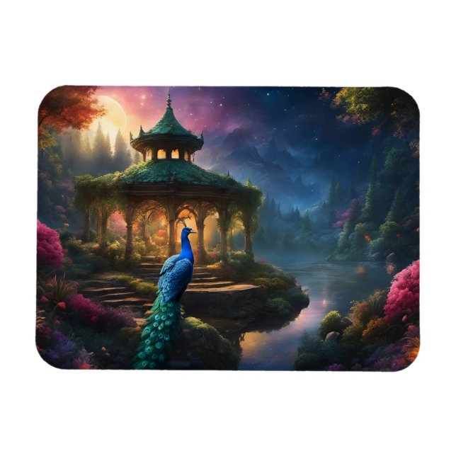 Magnet Flexible Peacock au Gazebo du Jardin (Horizontal)
