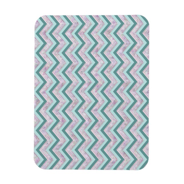 Magnet Flexible Pearl Floral Turquoise ZigZag Motif (Vertical)