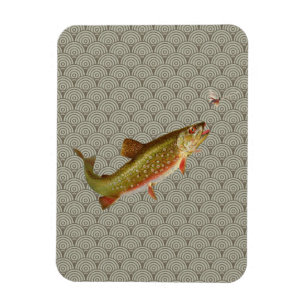 Magnet Flexible Pêche vintage à la truite arc-en-ciel