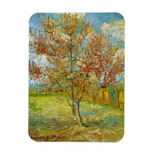 Magnet Flexible Pêcher rose en fleurs de Vincent van Gogh