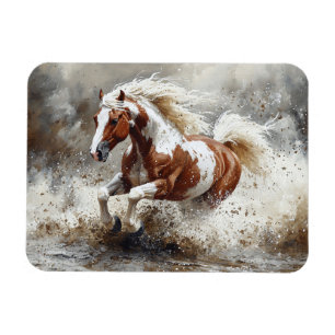 Magnet Flexible Peindre Un Cheval Qui Traverse L'Eau