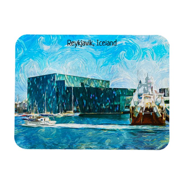 Magnet Flexible Peinture à l'huile de Reykjavik (Horizontal)