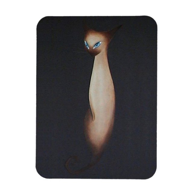 Magnet Flexible Peinture à l'huile étonnante Chat siamois (Vertical)