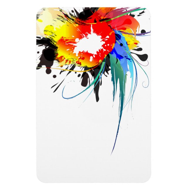 Magnet Flexible Peinture Abstraite de perroquets sauvages (Vertical)