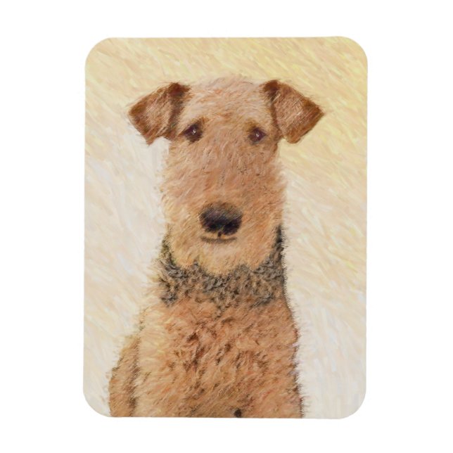 Magnet Flexible Peinture Airedale Terrier - Cute Original Art (Vertical)