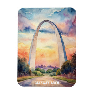 Magnet Flexible Peinture aquarelle du parc national Gateway Arch