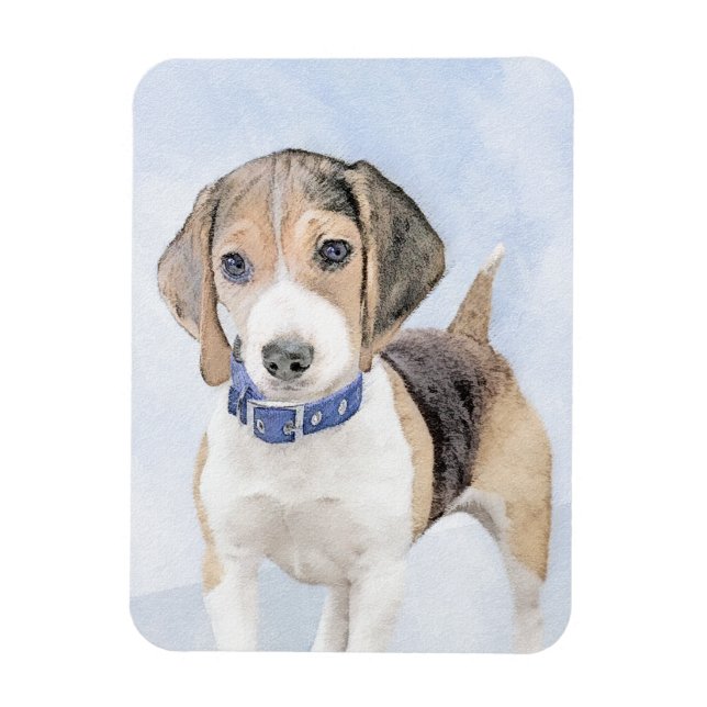Magnet Flexible Peinture beagle - Cute Original Chien Art (Vertical)