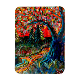 Magnet Flexible Peinture Colorée Sur Arbre Et Rivière