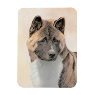 Magnet Flexible Peinture d'Akita - Beau art original de chien