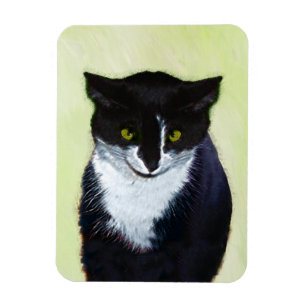 Magnet Flexible Peinture de chat Tuxedo - Cute Original Cat Art