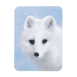 Magnet Flexible Peinture du Renard Arctique - Art Animalier Origin