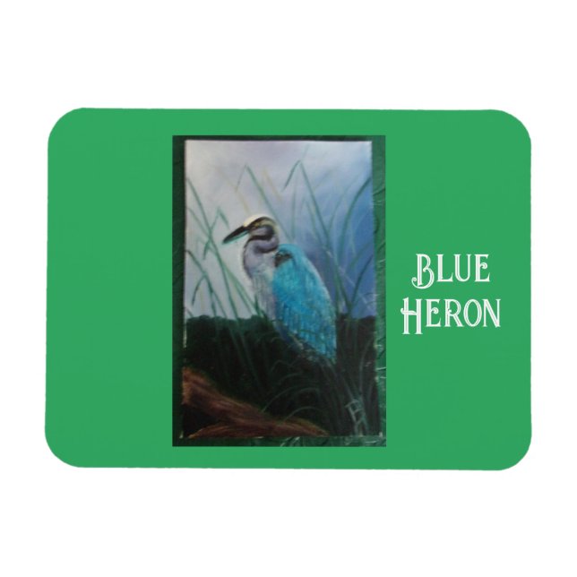 Magnet Flexible Peinture d'un aimant flexible de Héron Bleu (Horizontal)