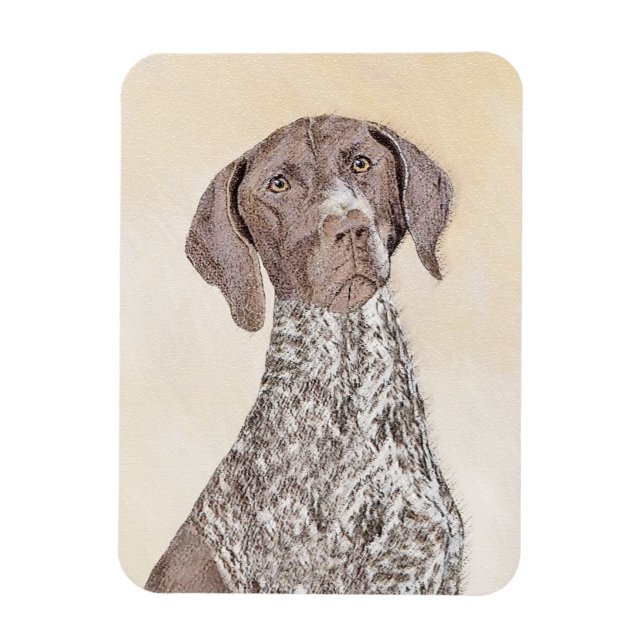 Magnet Flexible Peinture pointeur germanique à pois court - Chien  (Vertical)