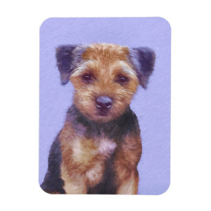 Magnet Flexible Peinture sur la frontière de Terrier - jolie art o