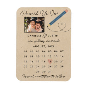 Magnet Flexible "Pencil Us In" Calendrier moderne Enregistrer la d