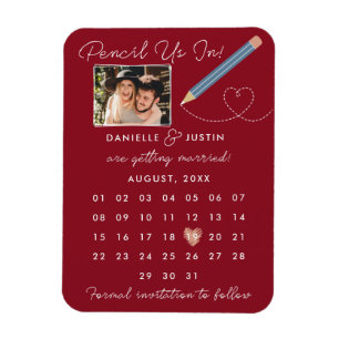Magnet Flexible "Pencil Us In" Calendrier moderne Enregistrer la d