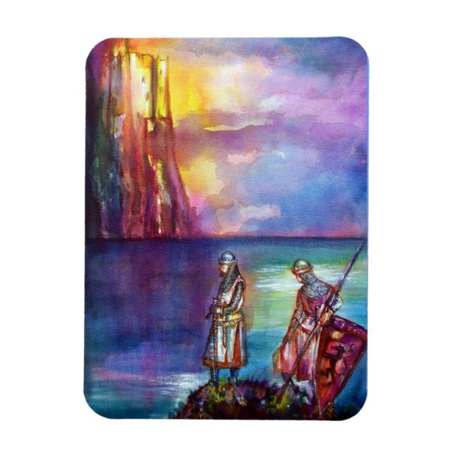 Magnet Flexible PENDRAGON Chevaliers médiévaux, Coucher de soleil  (Vertical)
