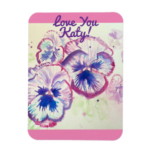 Magnet Flexible Pensée Pensées Fleur Violette Florale Rose