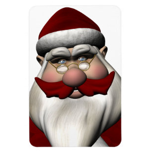 Magnet Flexible Père Noël Avec Moustache Rouge