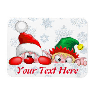 Magnet Flexible Père Noël et Elf Cute et drôle Caractères Pékin