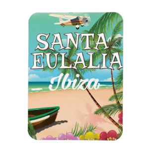 Magnet Flexible Père Noël Eulalia Ibiza affiche de voyage vintage