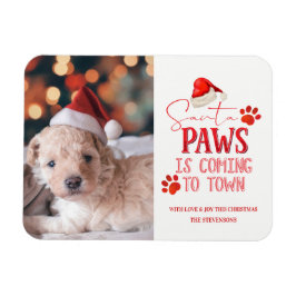 Magnet Flexible Père Noël Paws arrive en ville Photo de Noël