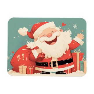 Magnet Flexible Père Noël préparant des cadeaux de Noël