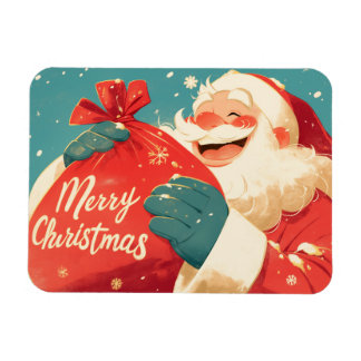 Magnet Flexible Père Noël préparant des cadeaux de Noël