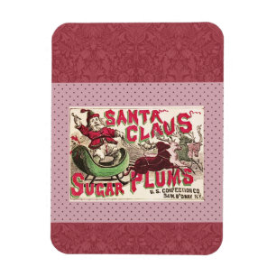 Magnet Flexible Père Noël Vintage Pralines Antique Bonbons