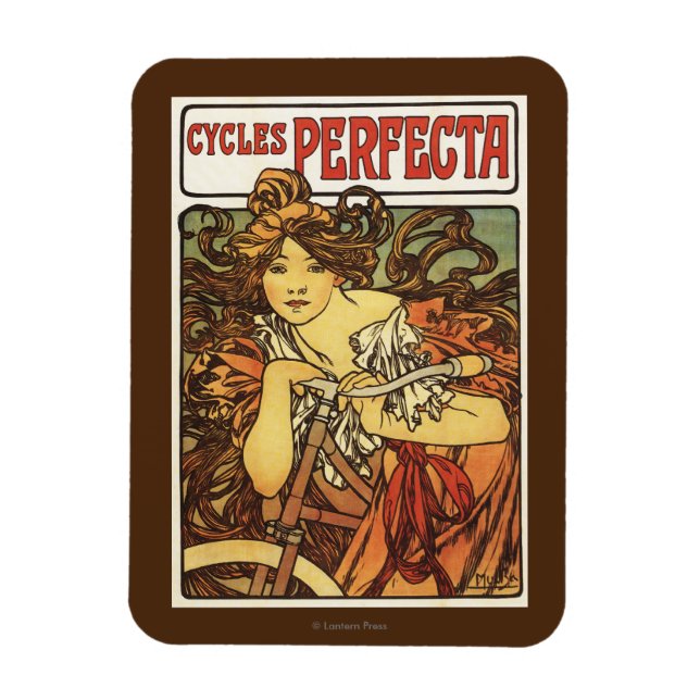 Magnet Flexible Perfecta Vélos avec une femme Publicité Poste (Vertical)